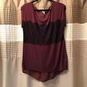 Studio Y Large Sleeveless Top with Lace Detail